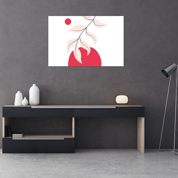 Kép - Rózsaszín virágos absztrakció N⁰2 (90x60 cm)