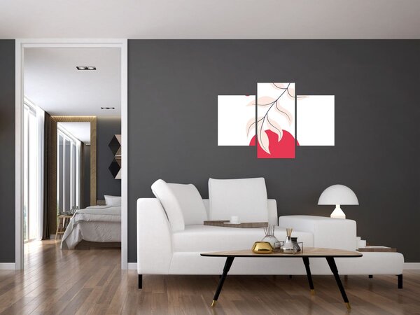 Kép - Rózsaszín virágos absztrakció N⁰2 (90x60 cm)