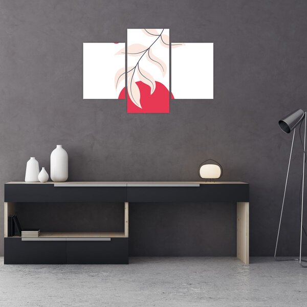 Kép - Rózsaszín virágos absztrakció N⁰2 (90x60 cm)