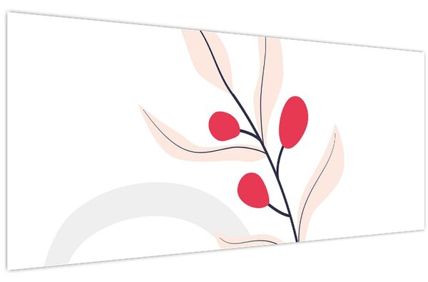 Kép - Rózsaszín virágos absztrakció N⁰3 (120x50 cm)