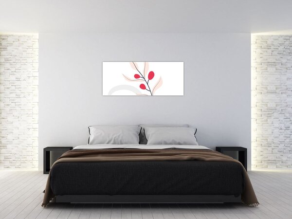 Kép - Rózsaszín virágos absztrakció N⁰3 (120x50 cm)