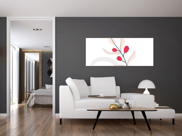 Kép - Rózsaszín virágos absztrakció N⁰3 (120x50 cm)