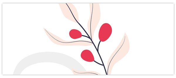 Kép - Rózsaszín virágos absztrakció N⁰3 (120x50 cm)