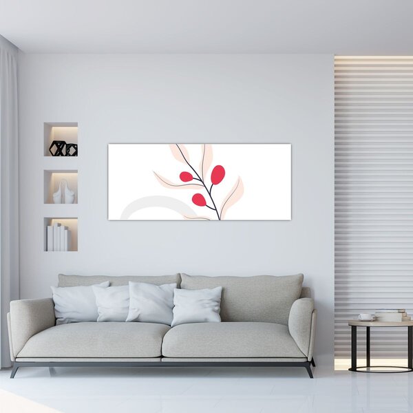 Kép - Rózsaszín virágos absztrakció N⁰3 (120x50 cm)