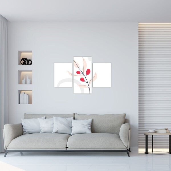Kép - Rózsaszín virágos absztrakció N⁰3 (90x60 cm)