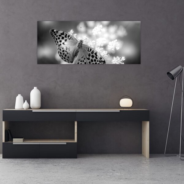 Kép - Részlet egy virágot beporzó pillangóról (120x50 cm)
