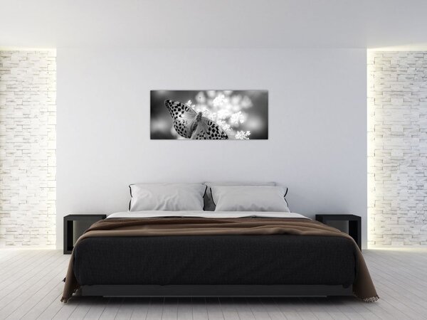 Kép - Részlet egy virágot beporzó pillangóról (120x50 cm)