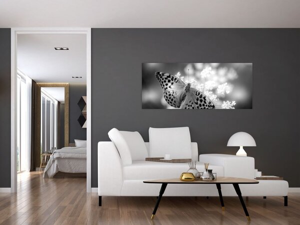 Kép - Részlet egy virágot beporzó pillangóról (120x50 cm)