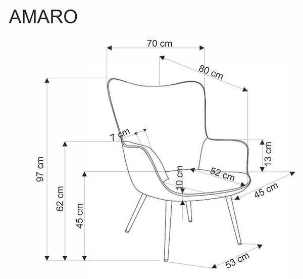 Fotel Amario (oliva)