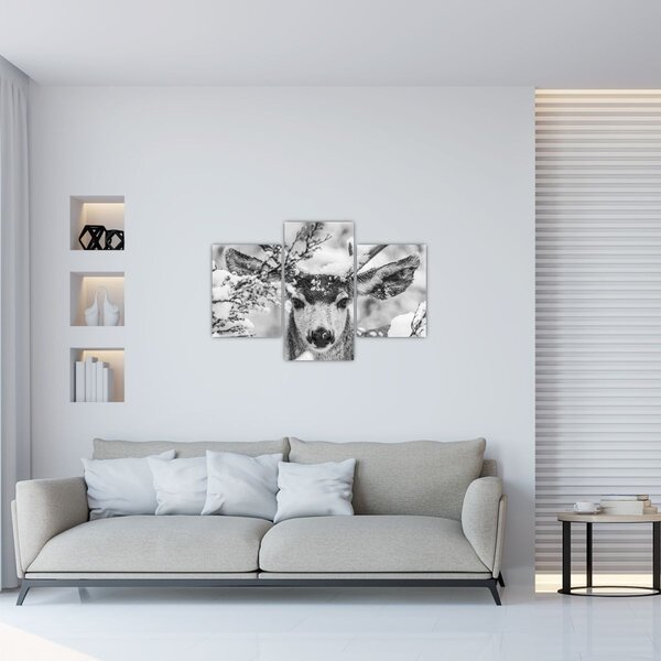 Kép - Szarvasok télen (90x60 cm)