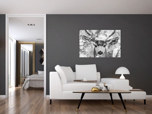 Kép - Szarvasok télen (90x60 cm)