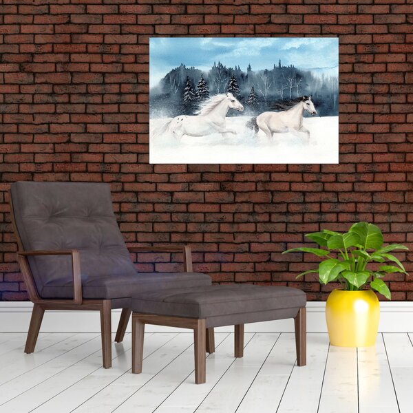 Festett lovak képe (90x60 cm)
