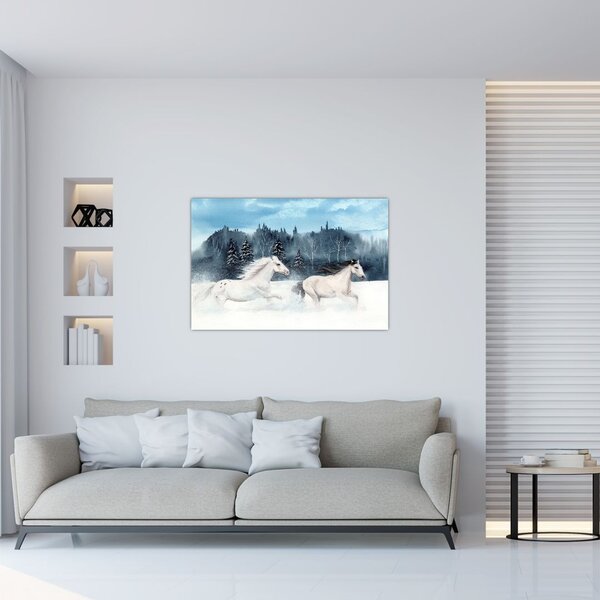 Festett lovak képe (90x60 cm)
