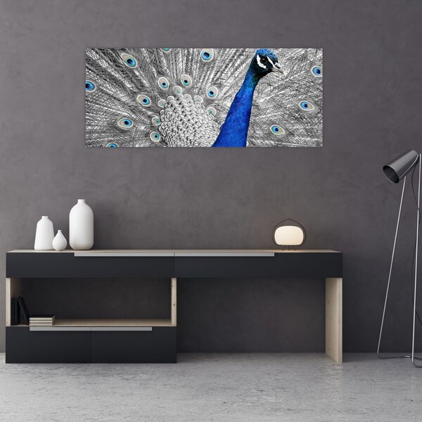 Kék páva képe (120x50 cm)