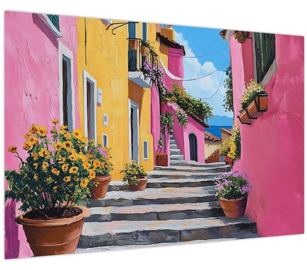 Kép - Rózsaszín sikátor (90x60 cm)