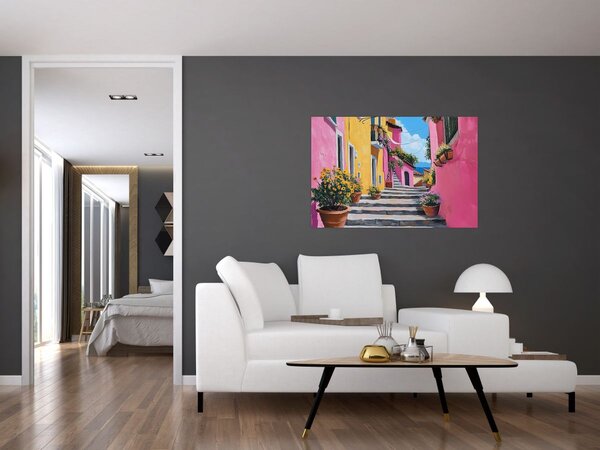 Kép - Rózsaszín sikátor (90x60 cm)