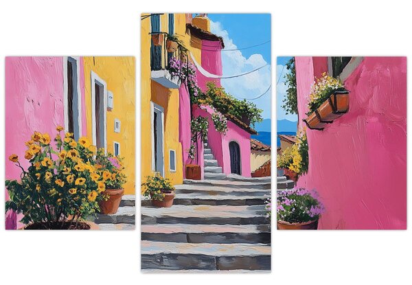 Kép - Rózsaszín sikátor (90x60 cm)
