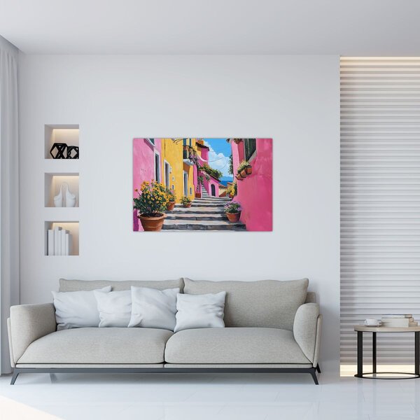 Kép - Rózsaszín sikátor (90x60 cm)