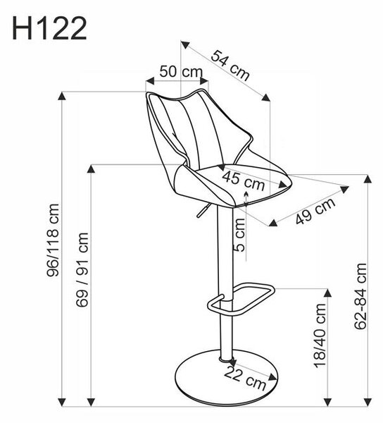 Bárszék Halmark (fekete + bézs)