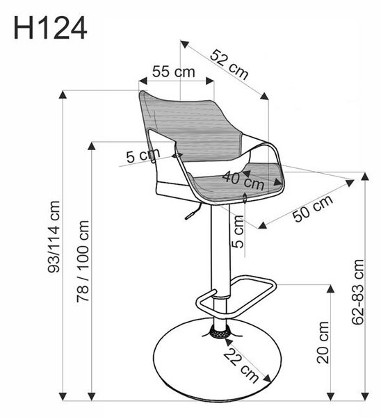 Bárszék Honduras (fekete + dió)