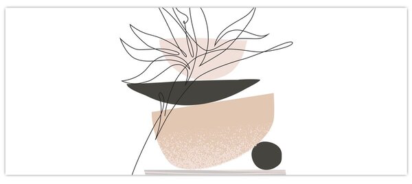 Kép - Vonal művészeti virágok N⁰1 (120x50 cm)