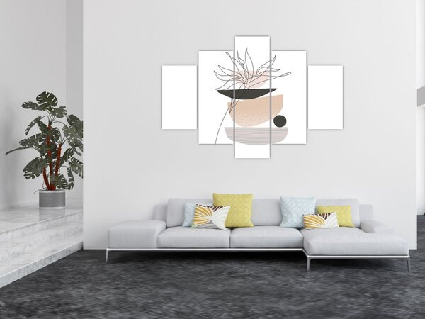 Kép - Vonal művészeti virágok N⁰1 (150x105 cm)