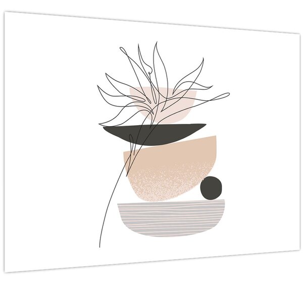 Kép - Vonal művészeti virágok N⁰1 (70x50 cm)