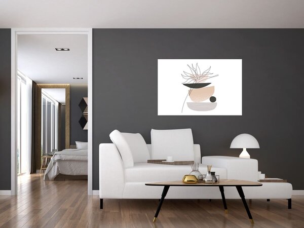 Kép - Vonal művészeti virágok N⁰1 (90x60 cm)