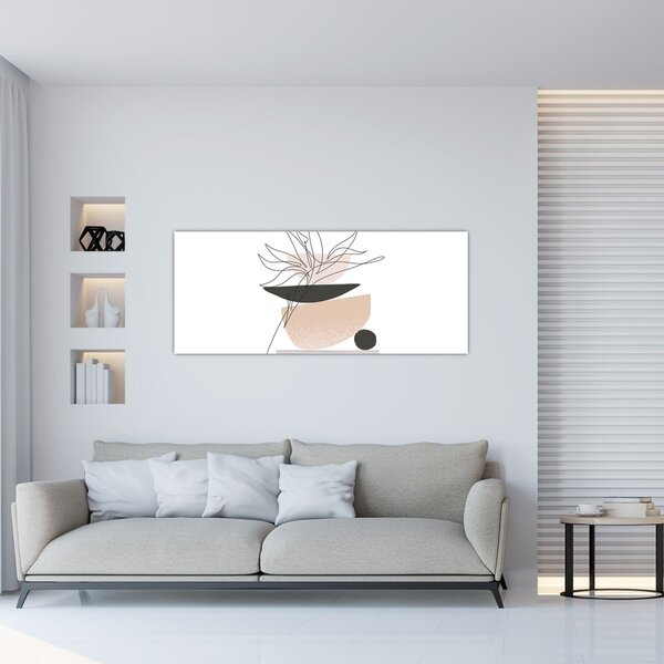 Kép - Vonal művészeti virágok N⁰1 (120x50 cm)