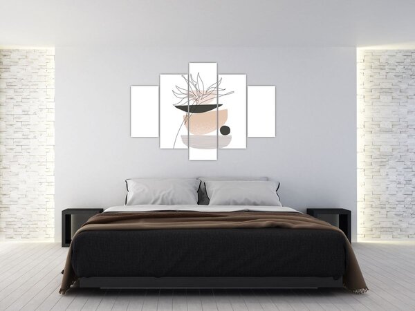 Kép - Vonal művészeti virágok N⁰1 (150x105 cm)
