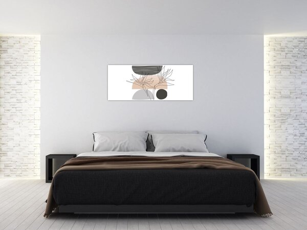 Kép - Vonal művészet virágok N⁰2 (120x50 cm)