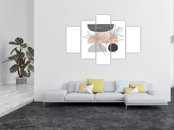 Kép - Vonal művészet virágok N⁰2 (150x105 cm)