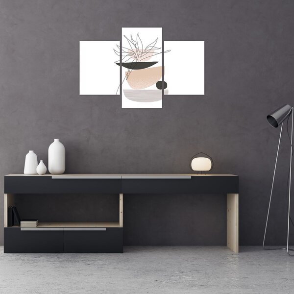 Kép - Vonal művészeti virágok N⁰1 (90x60 cm)