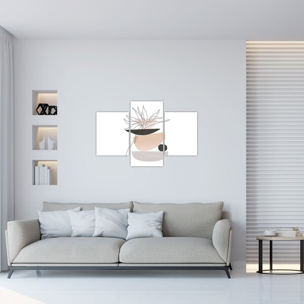 Kép - Vonal művészeti virágok N⁰1 (90x60 cm)