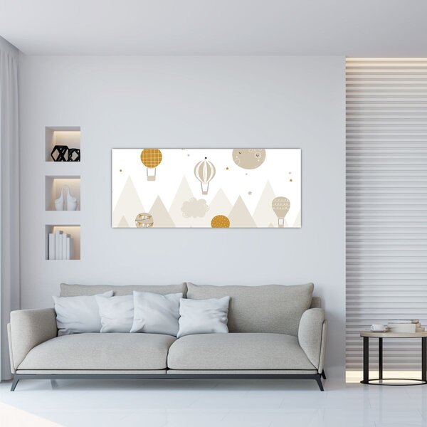 Kép - Repülő léggömbök (120x50 cm)