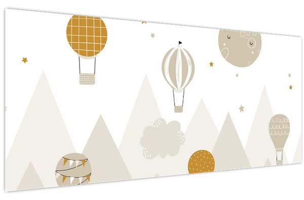 Kép - Repülő léggömbök (120x50 cm)