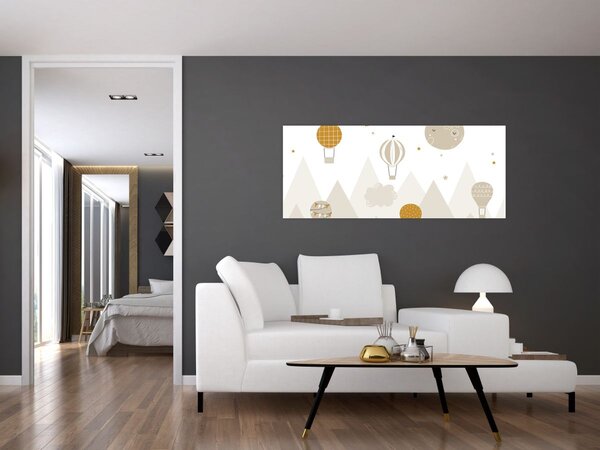 Kép - Repülő léggömbök (120x50 cm)
