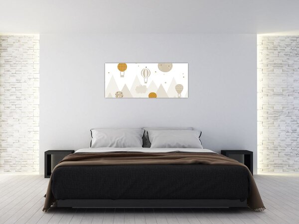 Kép - Repülő léggömbök (120x50 cm)