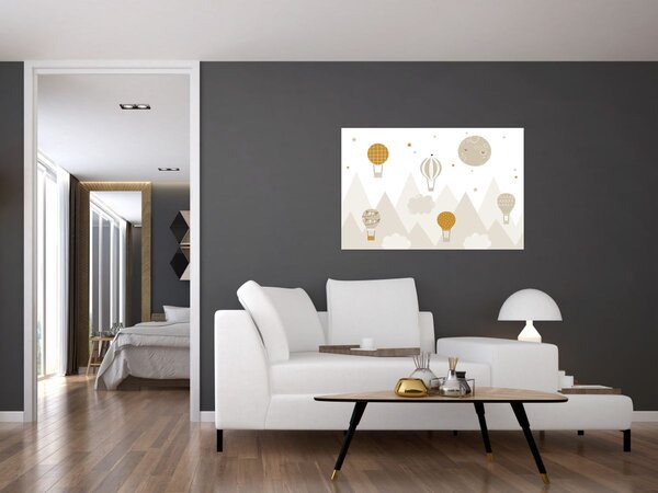 Kép - Repülő léggömbök (90x60 cm)