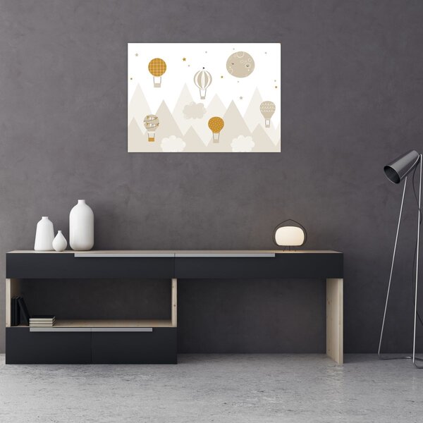 Kép - Repülő léggömbök (70x50 cm)
