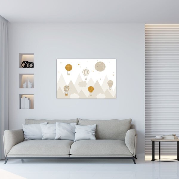 Kép - Repülő léggömbök (90x60 cm)