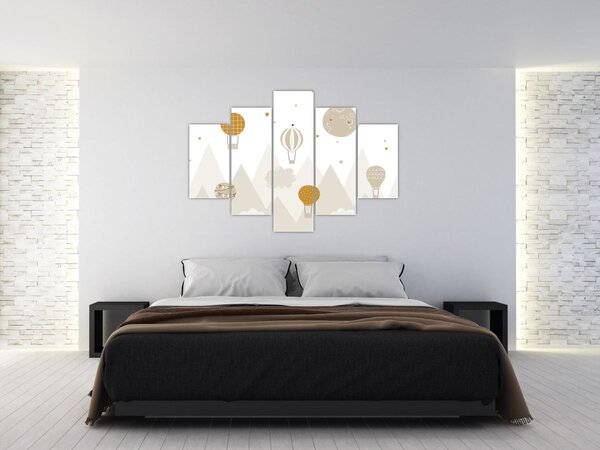 Kép - Repülő léggömbök (150x105 cm)