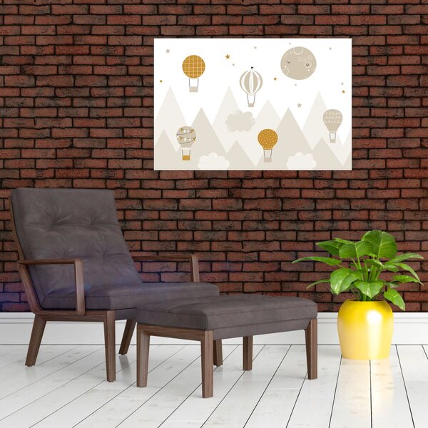 Kép - Repülő léggömbök (90x60 cm)