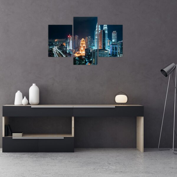 Kép - Éjszaka Kuala Lumpurban (90x60 cm)