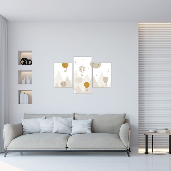 Kép - Repülő léggömbök (90x60 cm)