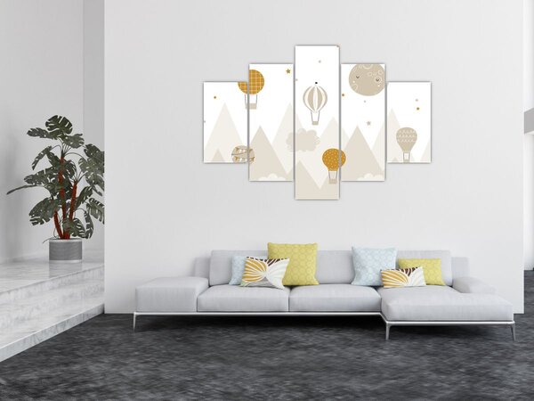 Kép - Repülő léggömbök (150x105 cm)