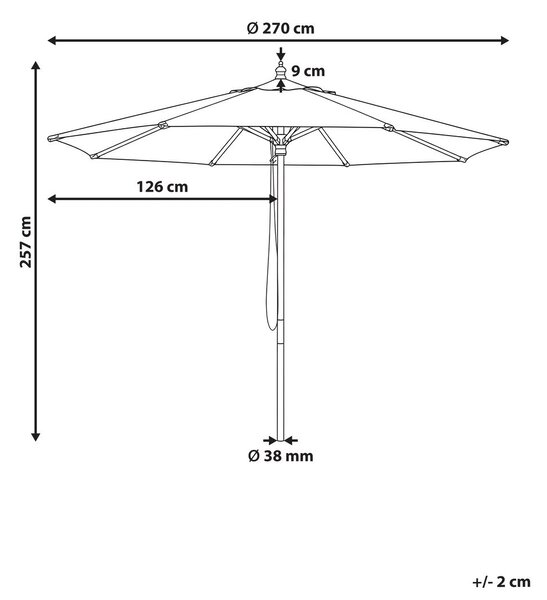 Napernyő 270 cm TOSCANA Barna