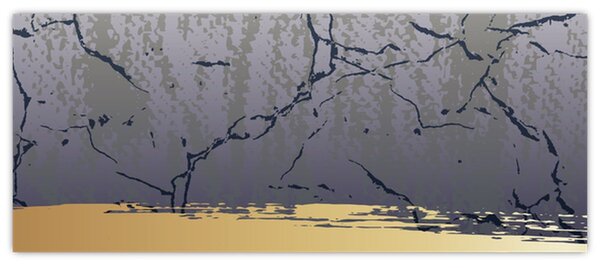 Kép - Kék és arany absztrakció N⁰1 (120x50 cm)