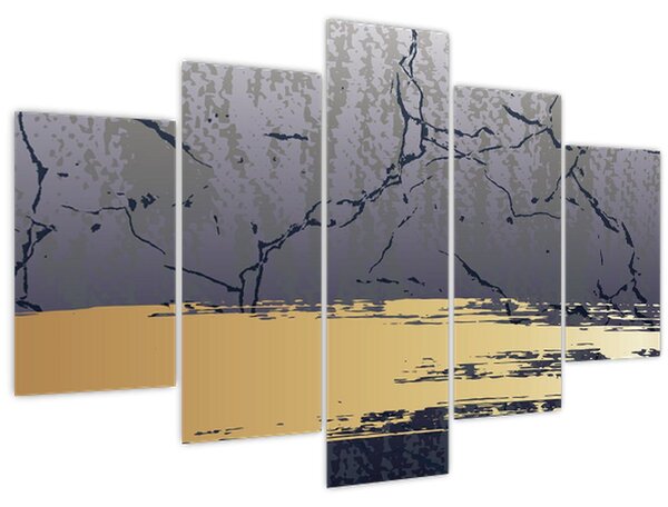 Kép - Kék és arany absztrakció N⁰1 (150x105 cm)