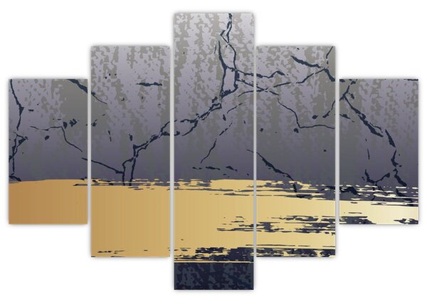 Kép - Kék és arany absztrakció N⁰1 (150x105 cm)